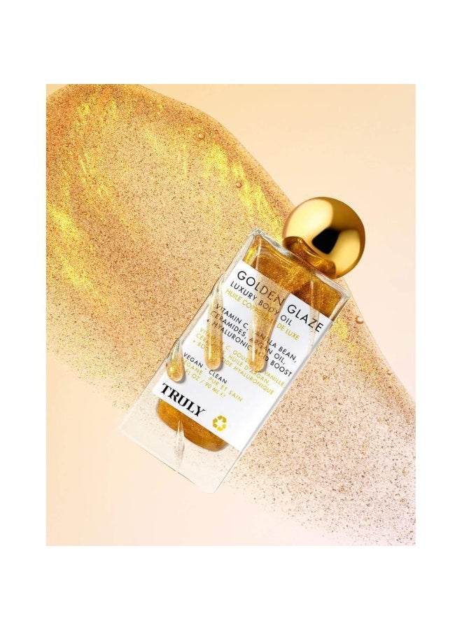 ترولي زيت الجسم الفاخر TRULY Gilded Glow | رائحة دافئة وعطرية خشبية زهرية | ترطيب يدوم طويلاً مع لمعان ذهبي | زيت جسم مضيء للحفلات والمواعيد - Image 3